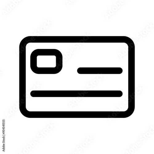 Outline ID card icon, with editable stroke. Personal ID card, driver license pictogram. 