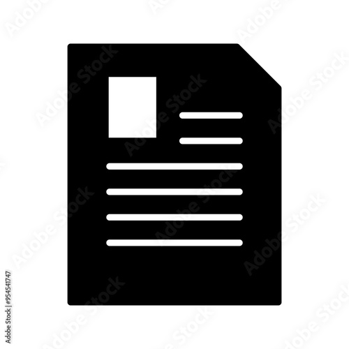 Black single checklist papers icon, simple document graphic flat design vector pictogram,