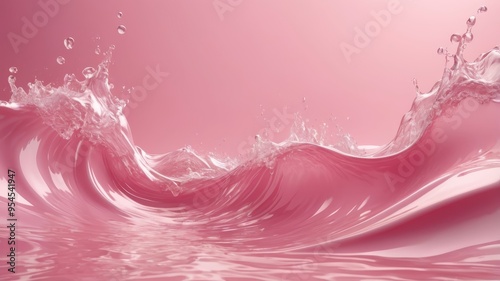 Rose water wave on pink background