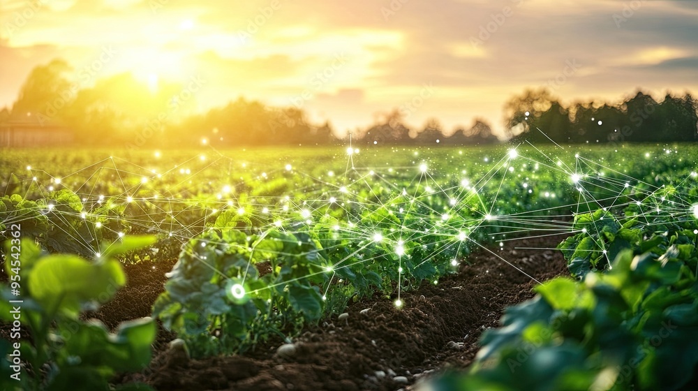 Digital Farming Concept with Smart Technology: Modern Digital Farming Concept Featuring Smart Technology and Agricultural Innovations Digital Farming Concept with Smart Technology: Modern Digital Farming Concept Featuring Smart Technology and Agricultural Innovations