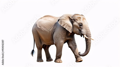 Isolated image of an elephant standing on a white background.