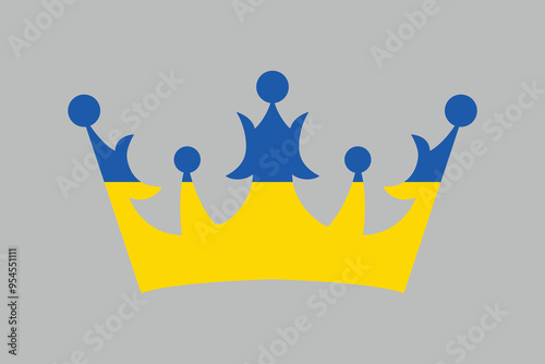 Ukraine crown shape with Ukraine flag, Flag of Ukraine, Flag Ukraine vector, Ukrainian flag symbol, The color of the original, Stock vector illustration
