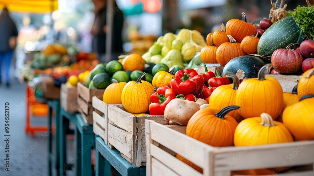 Vibrant Autumn Farmer s Market with Fresh Seasonal Produce Vibrant Autumn Farmer s Market with Fresh Seasonal Produce