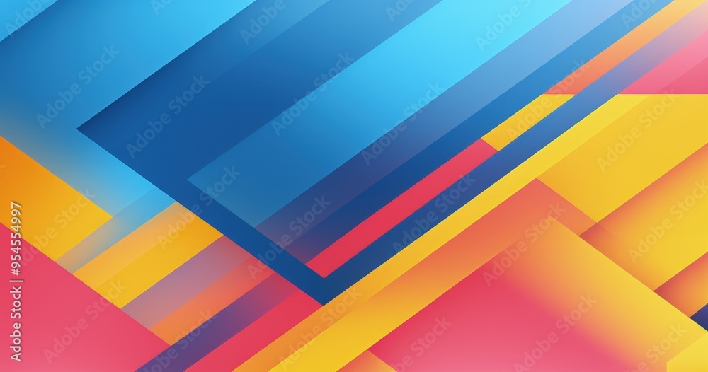 A vibrant abstract design featuring layered geometric shapes in blue, pink, and yellow, ideal for backgrounds or digital art. A vibrant abstract design featuring layered geometric shapes in blue, pink, and yellow, ideal for backgrounds or digital art.