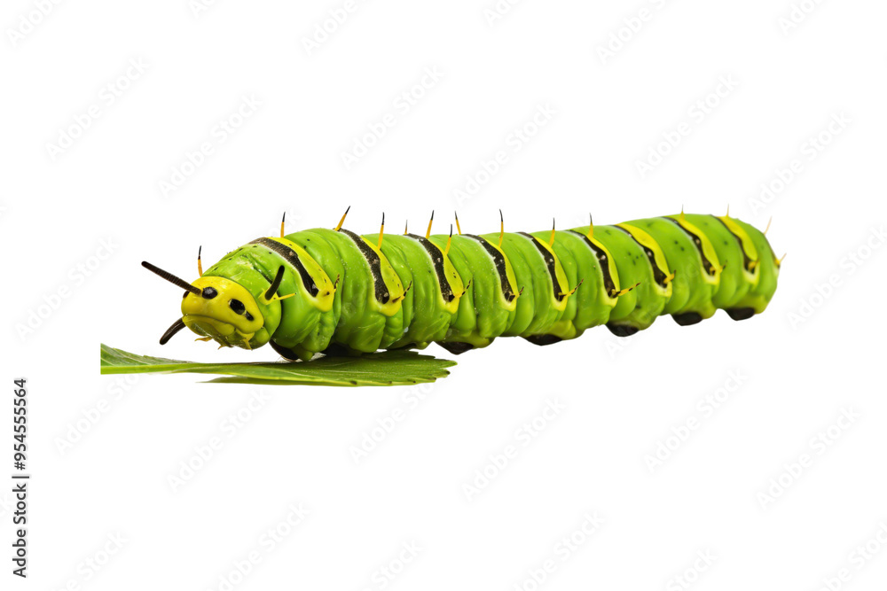 Green and black caterpillars with yellow markings are ideal for educational materials, nature blogs, garden magazine, and science textbooks Green and black caterpillars with yellow markings are ideal for educational materials, nature blogs, garden magazine, and science textbooks