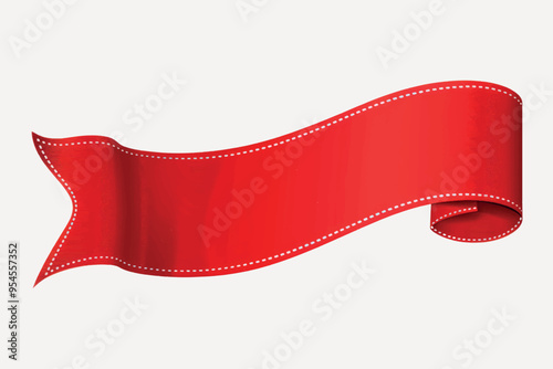 Elegant red ribbon banner