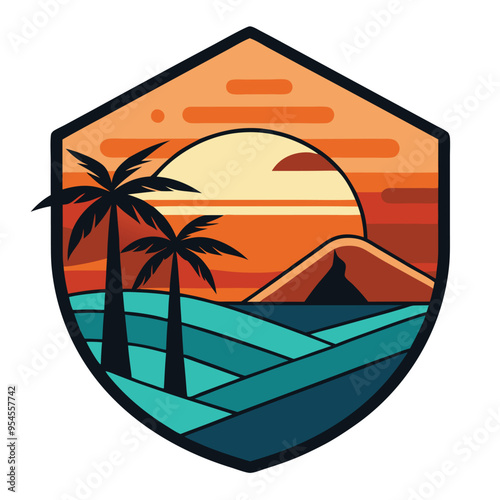 Desert Serenity: Sunset in Paradise Logo