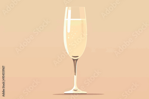 Elegant champagne glass illustration