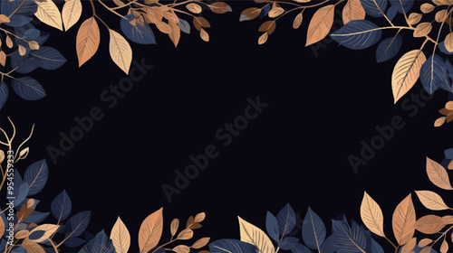 Vector foliage pattern frame