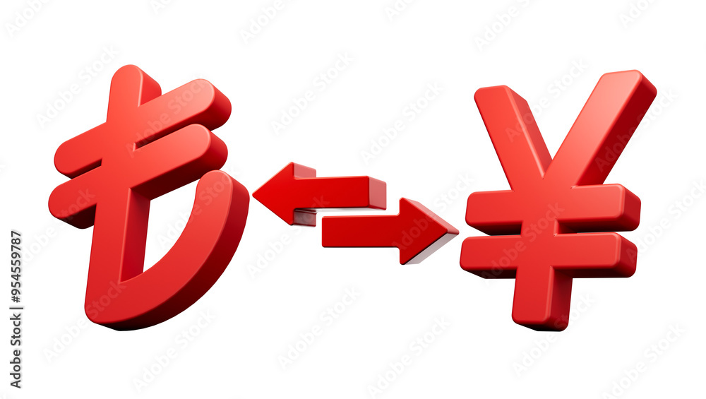 3d Red Lira And Yen Symbol Icons With Money Exchange Arrows On White Background 3d illustration
3d Red Lira And Yen Symbol Icons With Money Exchange Arrows On White Background 3d illustration