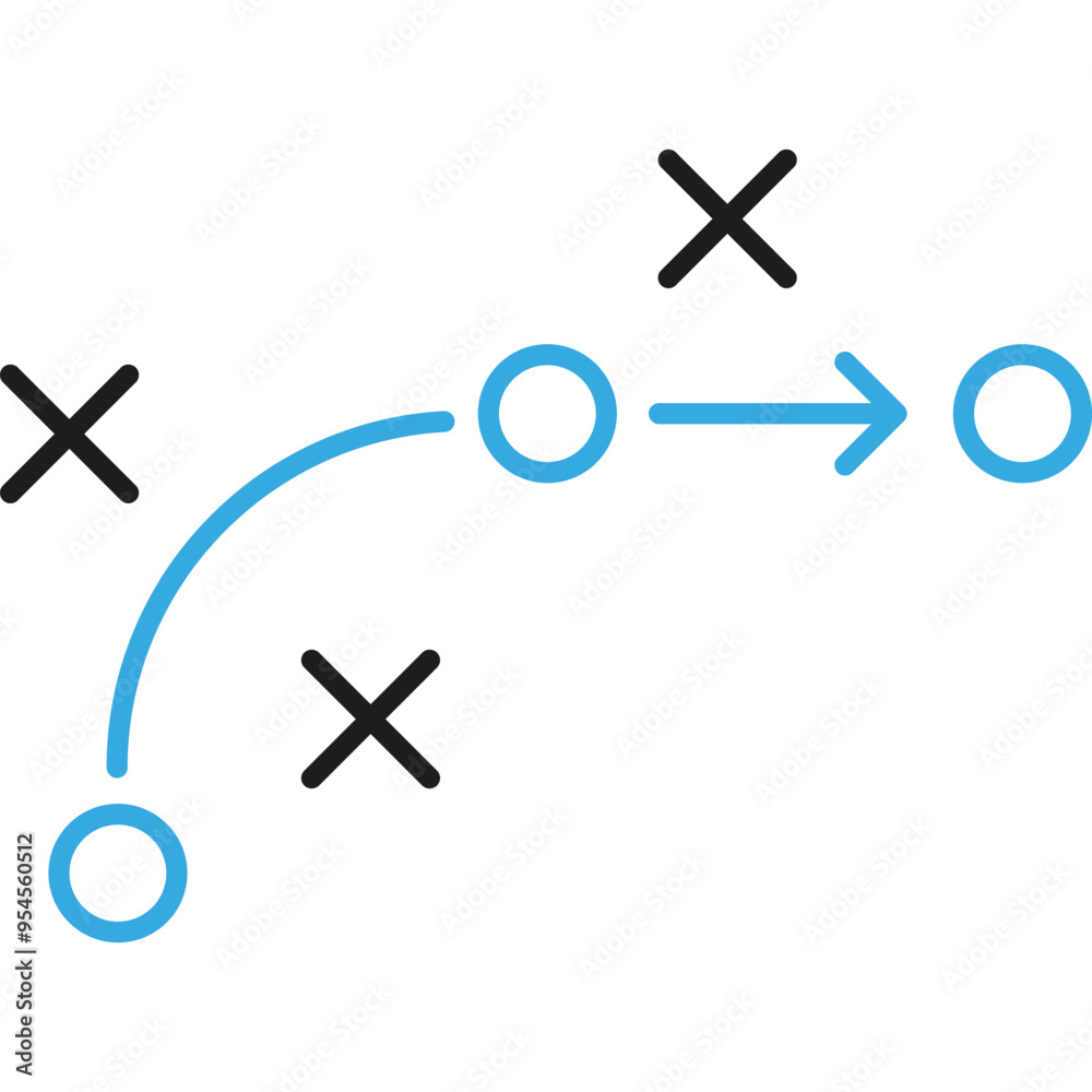 Strategy Plan, Game Success Strategy, Football or Basketball Coach Strategy. Vector Icon