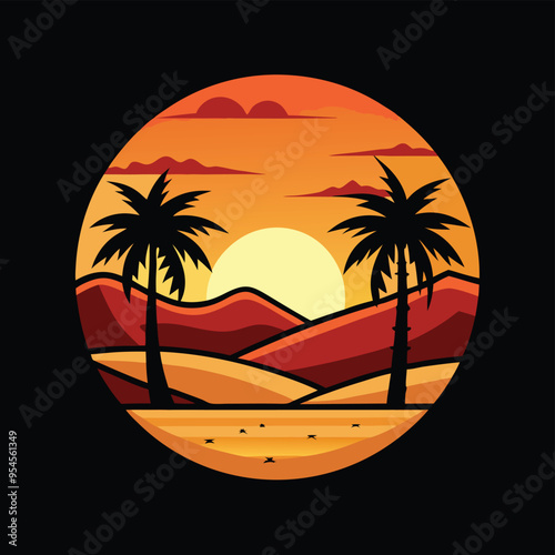 Desert Serenity: Sunset in Paradise Logo