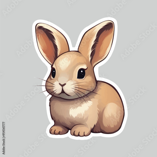 Cute cartoon bunny sticker