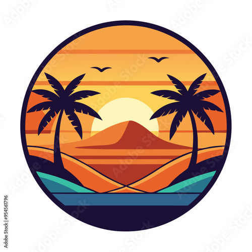 Desert Serenity: Sunset in Paradise Logo