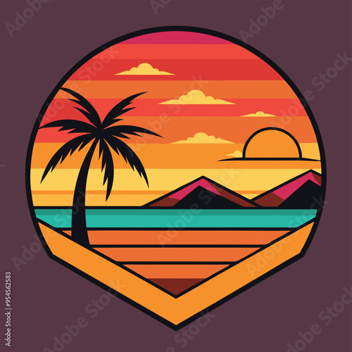 Desert Serenity: Sunset in Paradise Logo