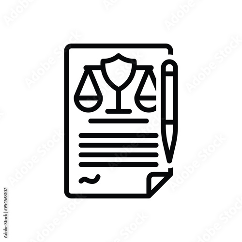 Black line icon for first amendment