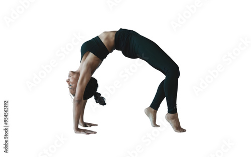 Yoga Practitioner Demonstrates Flexibility in Backbend Pose 