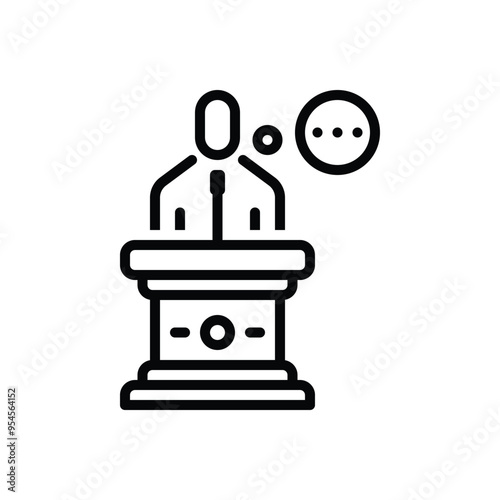 Black line icon for speech