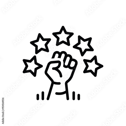 Black line icon for revolt