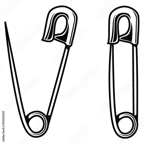 Safety pin vector illustration.