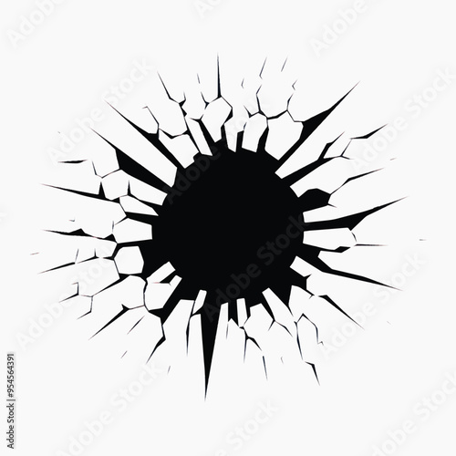 Abstract shattered black hole design