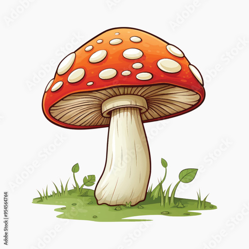 Whimsical mushroom illustration nature