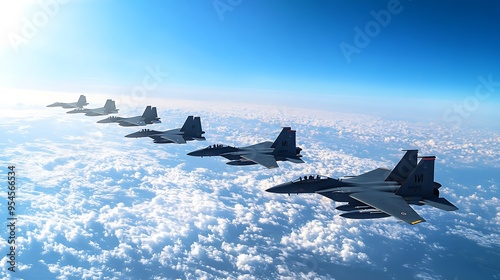 Precision Formation of Fighter Planes in High Altitude Skies photo