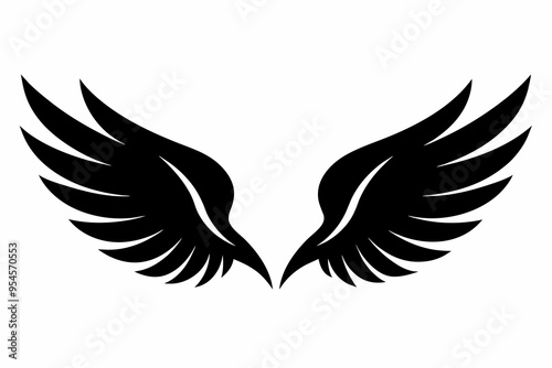 Set of Black Wing Icons,wing icons, black wings, vector wings, wing 