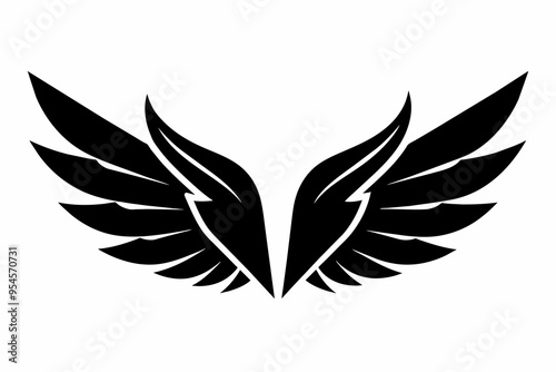 Set of Black Wing Icons,wing icons, black wings, vector wings, wing 