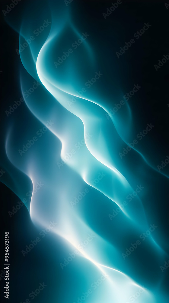 Abstract blue and white glowing lines on a black background. Abstract blue and white glowing lines on a black background.