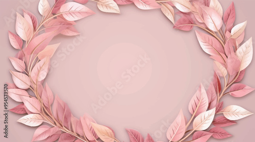 Vector foliage pattern frame