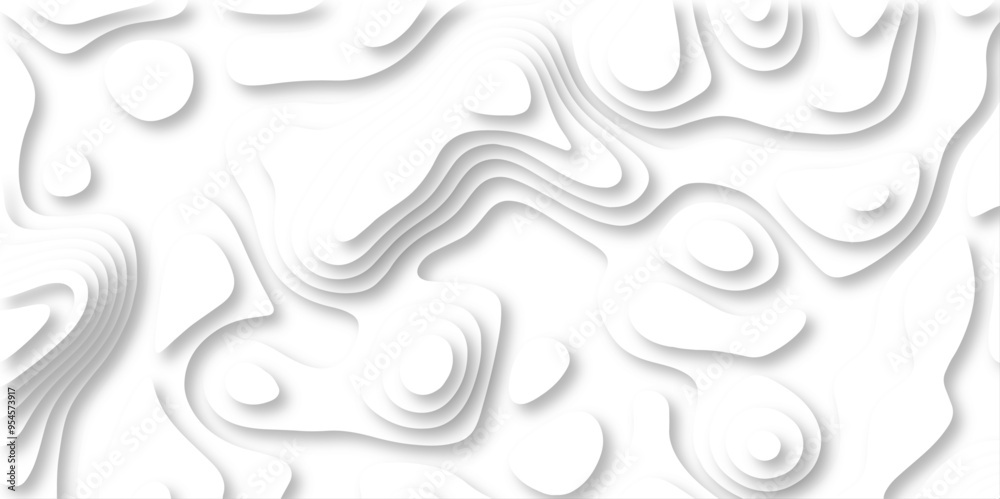 paper cut 3d render topography abstract, beautiful white Background. geometric map relief texture with curved layers and shadow. Realistic papercut decoration textured with wavy vector design. paper cut 3d render topography abstract, beautiful white Background. geometric map relief texture with curved layers and shadow. Realistic papercut decoration textured with wavy vector design.