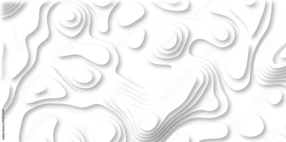 paper cut 3d render topography abstract, beautiful white Background. geometric map relief texture with curved layers and shadow. Realistic papercut decoration textured with wavy vector design. paper cut 3d render topography abstract, beautiful white Background. geometric map relief texture with curved layers and shadow. Realistic papercut decoration textured with wavy vector design.
