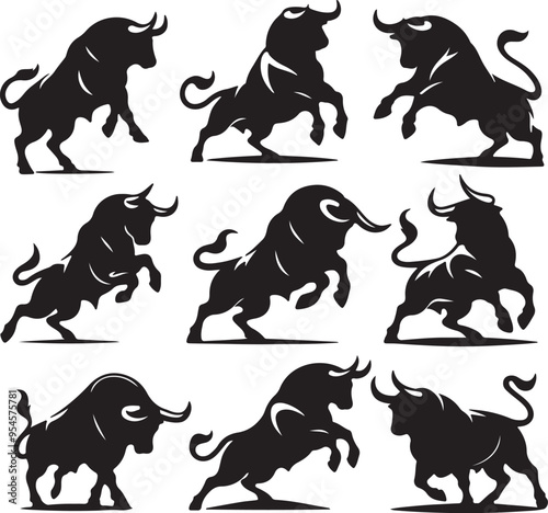 Free Bull Silhouette Vector Icons