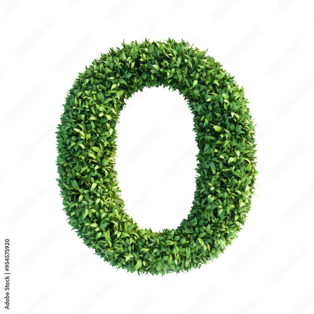 shrubs trimmed into alphabet O isolated on transparent background shrubs trimmed into alphabet O isolated on transparent background