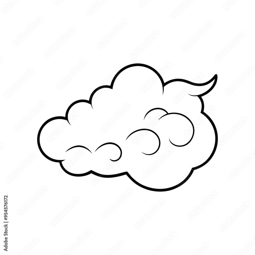Chinese Culture Clipart Design - Chinese Cloud Motif Vector illustration in black and white Chinese Culture Clipart Design - Chinese Cloud Motif Vector illustration in black and white