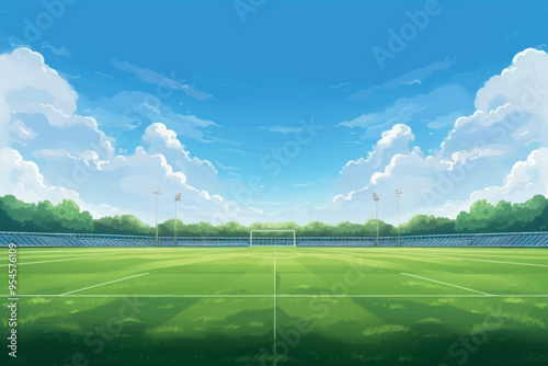 Vibrant football field under sky