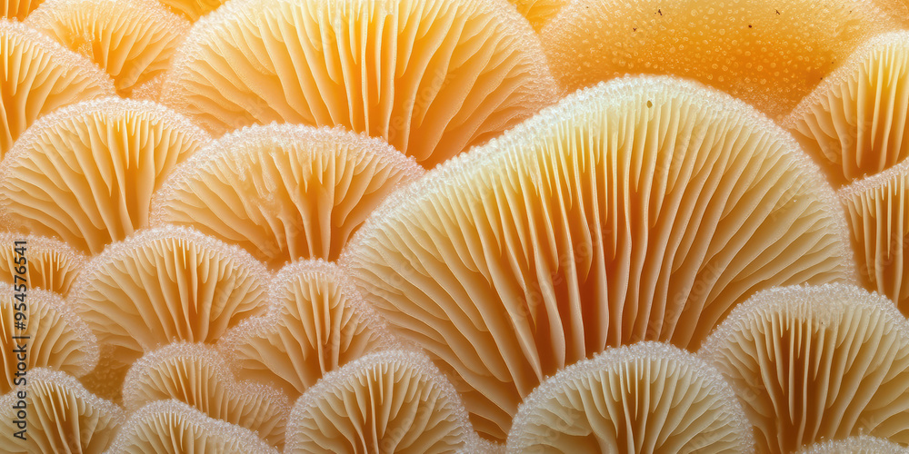 Macro closeup of mushroom texture. Natural design texture pattern concept for web, beautiful abstract background Macro closeup of mushroom texture. Natural design texture pattern concept for web, beautiful abstract background