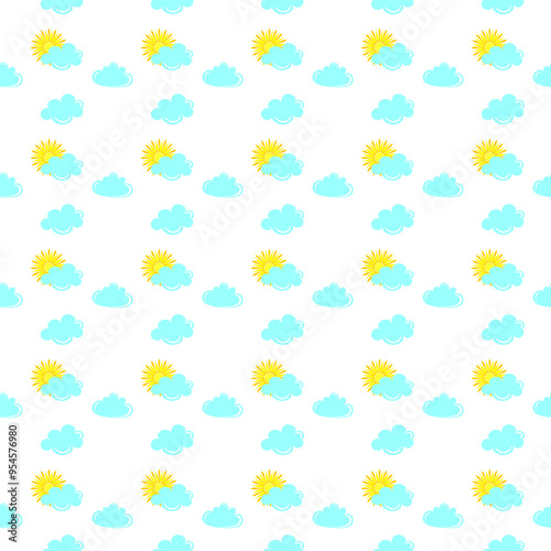A beautiful children's illustration with blue clouds and a dream