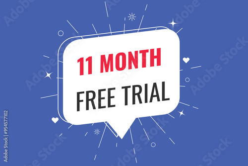 11 month free trial banner design. 11 months free banner background
