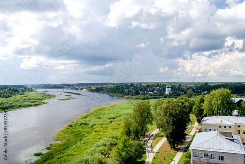 View from the bell tower of the Church of the Assumption of the Blessed Virgin Mary in Totma, Vologda region Russia