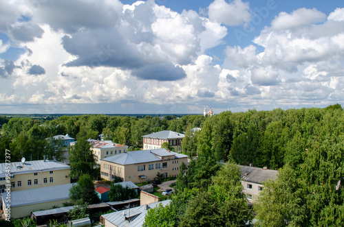 View from the bell tower of the Church of the Assumption of the Blessed Virgin Mary in Totma, Vologda region Russia