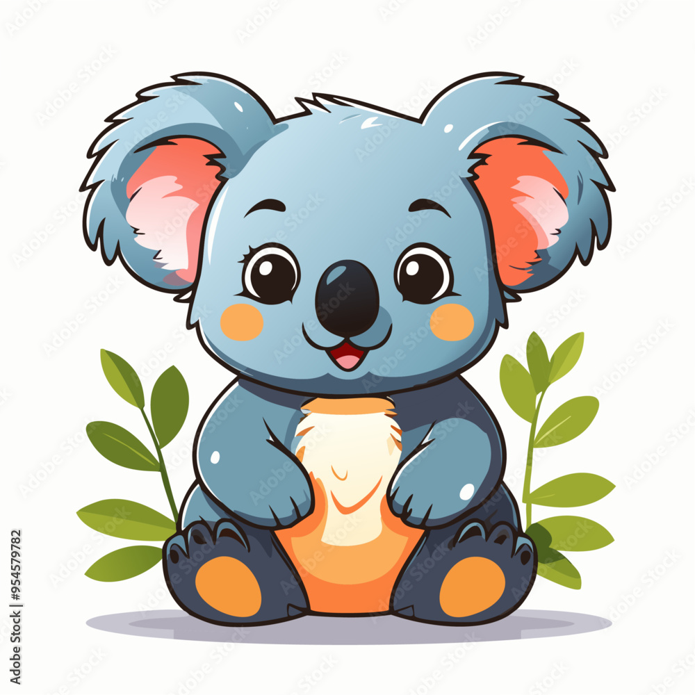 Fototapeta premium Koala Cute Small Cartoon Baby Animal Character 