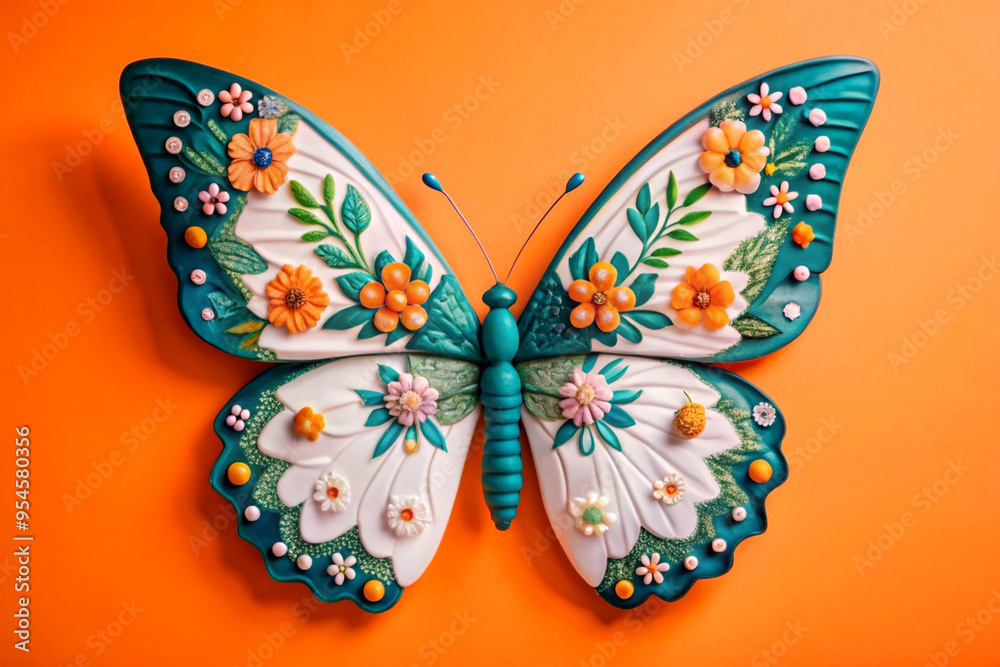Boho Butterfly with Floral Embellishments A Whimsical Blend of Nature and Art Boho Butterfly with Floral Embellishments A Whimsical Blend of Nature and Art