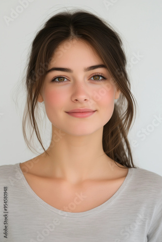 Wallpaper Mural Foto für Reisepass - Junge deutsche Frau mit langen dunklen Haaren Torontodigital.ca