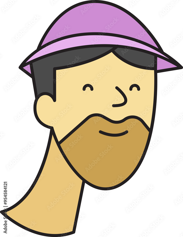 Beard Man Face Cartoon Character Avatar Beard Man Face Cartoon Character Avatar