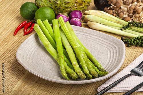 Dietary cuisine - boiled aspargus stem