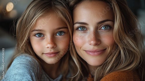 Mother and daughter sharing a heartfelt moment at home