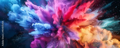 Vivid abstract color explosion with dynamic effects, 4K hyperrealistic photo