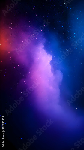 Abstract colorful cloud with glowing particles.